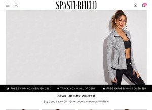 How spasterfield.com looks like on a tablet such as an iPad.