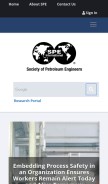 How spe.org looks like on a mobile device such as an iPhone.