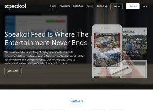 How speakol.com looks like on a tablet such as an iPad.