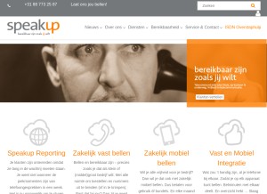How speakup.nl looks like on a tablet such as an iPad.