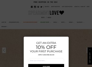 How spearmintlove.com looks like on a tablet such as an iPad.