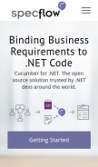 How specflow.org looks like on a mobile device such as an iPhone.