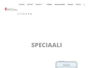 How speciaali.fi looks like on a tablet such as an iPad.
