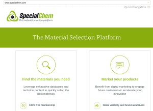 How specialchem.com looks like on a tablet such as an iPad.