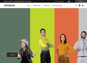 How specialized.com looks like on a tablet such as an iPad.