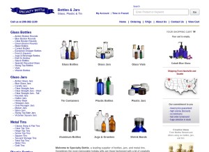 How specialtybottle.com looks like on a tablet such as an iPad.