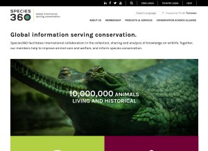 How species360.org looks like on a tablet such as an iPad.