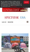 How spectator.us looks like on a mobile device such as an iPhone.