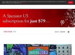 How spectator.us looks like on a tablet such as an iPad.
