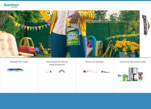 How spectrumbrands.com looks like on a tablet such as an iPad.