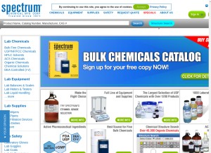 How spectrumchemical.com looks like on a tablet such as an iPad.