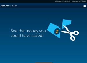 How spectrummobile.com looks like on a tablet such as an iPad.
