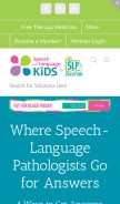 How speechandlanguagekids.com looks like on a mobile device such as an iPhone.