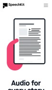 How speechkit.io looks like on a mobile device such as an iPhone.