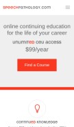 How speechpathology.com looks like on a mobile device such as an iPhone.