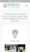How speechymusings.com looks like on a mobile device such as an iPhone.