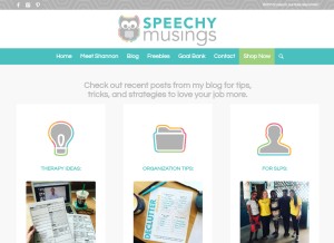 How speechymusings.com looks like on a tablet such as an iPad.