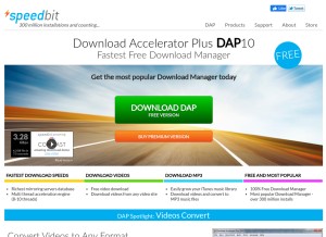 How speedbit.com looks like on a tablet such as an iPad.