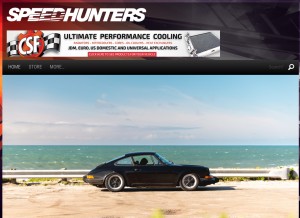 How speedhunters.com looks like on a tablet such as an iPad.
