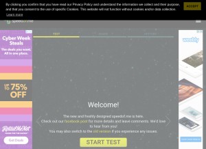 How speedof.me looks like on a tablet such as an iPad.