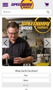 How speedwaymotors.com looks like on a mobile device such as an iPhone.