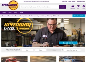 How speedwaymotors.com looks like on a tablet such as an iPad.