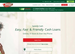 How speedycash.com looks like on a tablet such as an iPad.