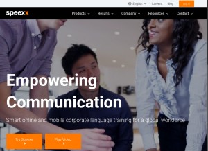 How speexx.com looks like on a tablet such as an iPad.