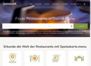 How speisekarte.menu looks like on a tablet such as an iPad.
