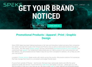 How speks.co looks like on a tablet such as an iPad.