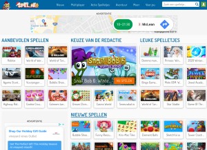 How spel.nl looks like on a tablet such as an iPad.