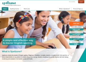 How spellzone.com looks like on a tablet such as an iPad.