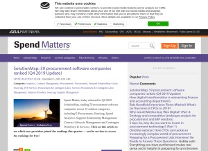 How spendmatters.com looks like on a tablet such as an iPad.