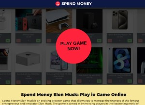 How spendmoneyelonmusk.com looks like on a tablet such as an iPad.