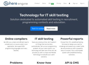 How sphere-engine.com looks like on a tablet such as an iPad.