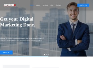 How sphinixmarketing.com looks like on a tablet such as an iPad.