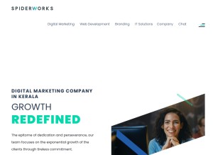 How spiderworks.in looks like on a tablet such as an iPad.