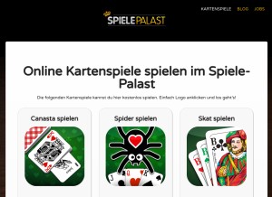 How spiele-palast.de looks like on a tablet such as an iPad.