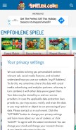 How spielen.com looks like on a mobile device such as an iPhone.