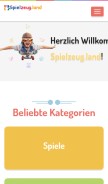 How spielzeug.land looks like on a mobile device such as an iPhone.