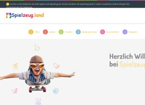 How spielzeug.land looks like on a tablet such as an iPad.