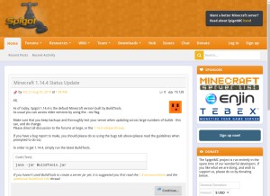 How spigotmc.org looks like on a tablet such as an iPad.