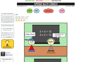 How spikedmath.com looks like on a tablet such as an iPad.
