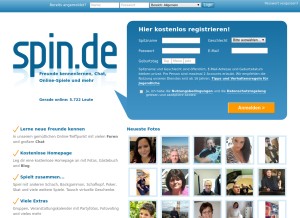 How spin.de looks like on a tablet such as an iPad.