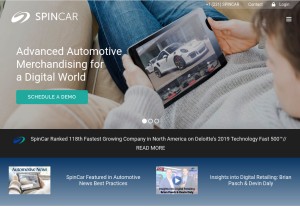How spincar.com looks like on a tablet such as an iPad.