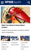 How spine-health.com looks like on a mobile device such as an iPhone.