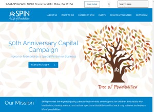 How spininc.org looks like on a tablet such as an iPad.