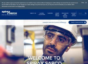 How spiraxsarco.com looks like on a tablet such as an iPad.