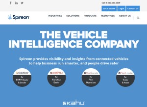 How spireon.com looks like on a tablet such as an iPad.