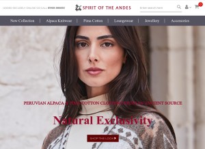 How spiritoftheandes.co.uk looks like on a tablet such as an iPad.